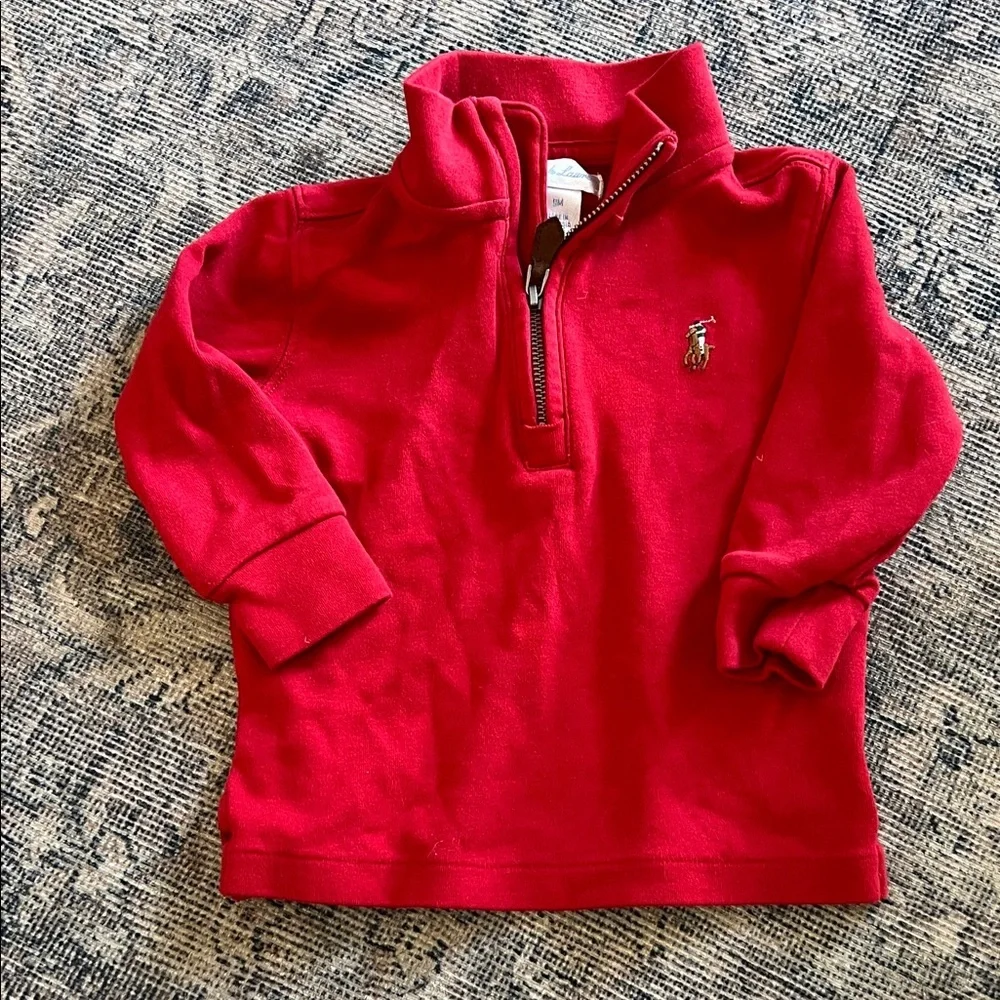 Ralph Lauren Kids Red Half-Zip‎ Sweatshirt